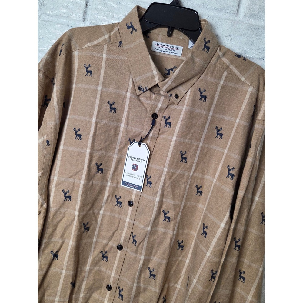 Roundtree & Yorke Portuguese soft Flannel Men's size XXL Moose print NWT